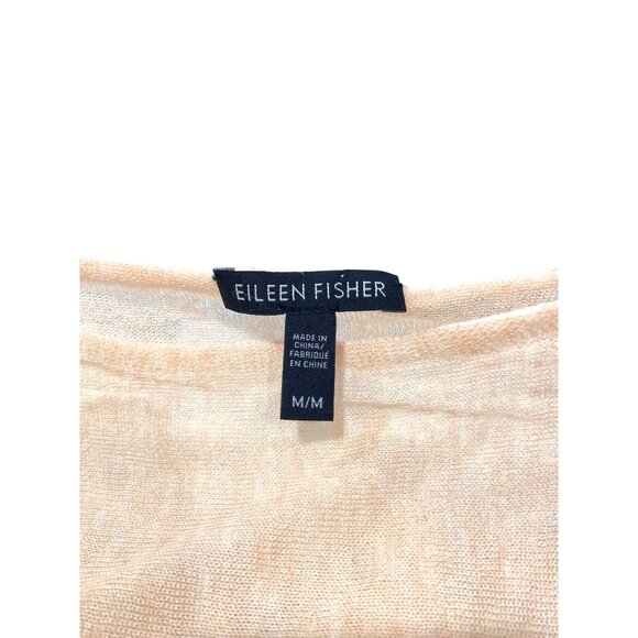 Eileen Fisher Asymmetrical Hem Tencell Wool Blend Sweater Peach Size M Coastal - Picture 3 of 11